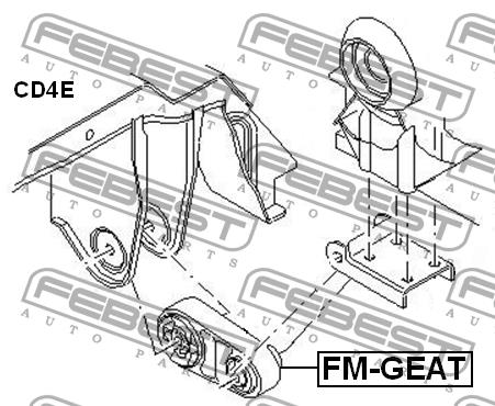 Engine mount, front Febest FM-GEAT