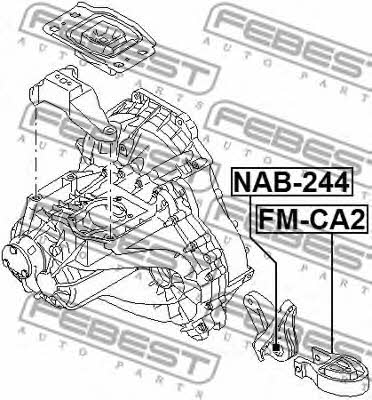 Febest Engine mount, rear – price 206 PLN