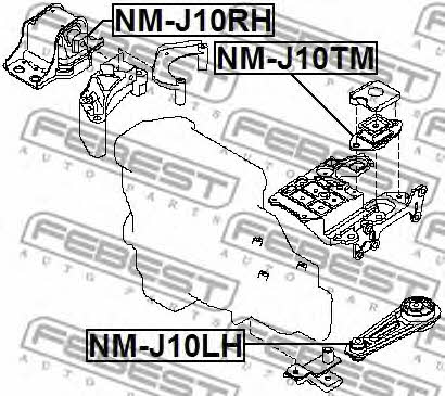 Febest Engine mount, rear – price 77 PLN