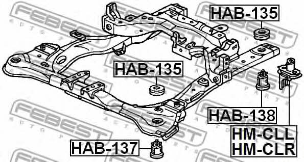 Subframe silent block Febest HM-CLL