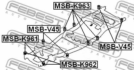 Subframe silent block Febest MSB-K963