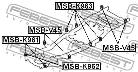 Febest Subframe silent block – price 38 PLN