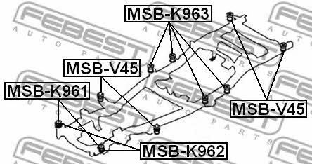 Subframe silent block Febest MSB-K961