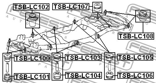 Subframe silent block Febest TSB-LC107