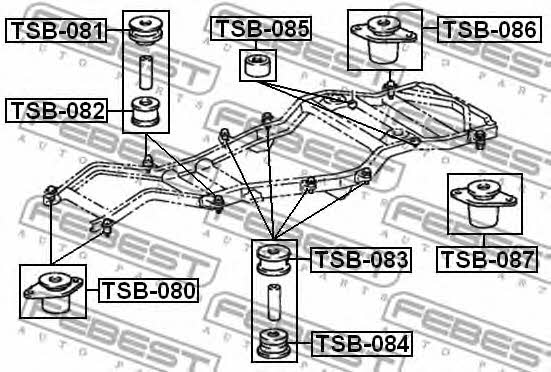 Frame mount pillow Febest TSB-084