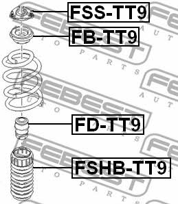Shock absorber bearing Febest FB-TT9