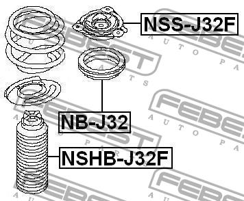 Shock absorber bearing Febest NB-J32