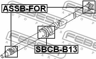 Driveshaft outboard bearing Febest SBCB-B13