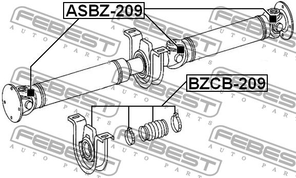 Driveshaft outboard bearing Febest BZCB-209