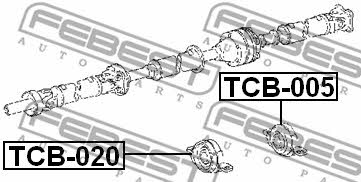 Driveshaft outboard bearing Febest TCB-005