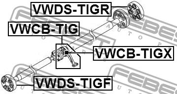 Driveshaft outboard bearing Febest VWCB-TIG