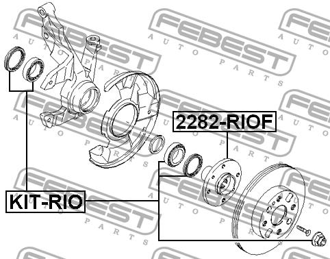 Cylindrical roller bearing Febest KIT-RIO
