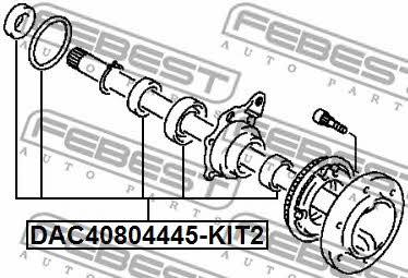 Rear Wheel Bearing Kit Febest DAC40804445-KIT2
