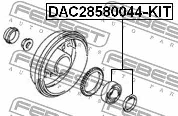 Rear Wheel Bearing Kit Febest DAC28580044-KIT