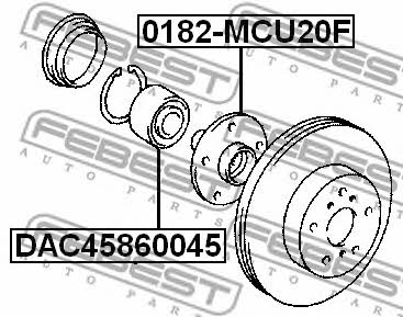 Febest Front wheel bearing – price 162 PLN