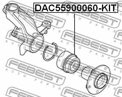 Front Wheel Bearing Kit Febest DAC55900060-KIT