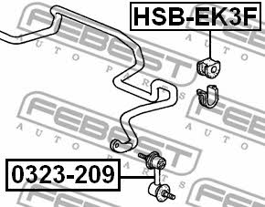 Front stabilizer bush Febest HSB-EK3F