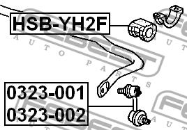 Front anti roll bar bush Febest HSB-YH2F