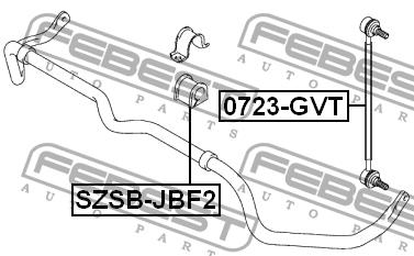 Front anti roll bar bush Febest SZSB-JBF2