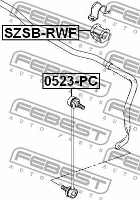Front stabilizer bush Febest SZSB-RWF