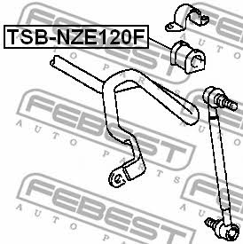 Front stabilizer bush Febest TSB-NZE120F