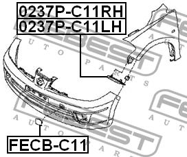 Febest Bracket front bumper – price 21 PLN