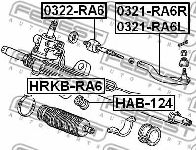 Left tie rod end Febest 0321-RA6L