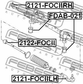 Right tie rod end Febest 2121-FOCIIRH