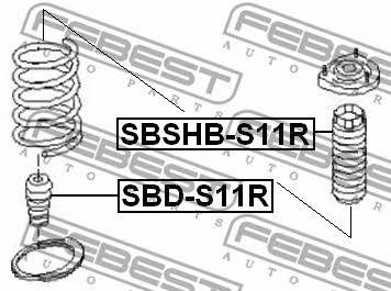 Rear shock absorber bump Febest SBD-S11R