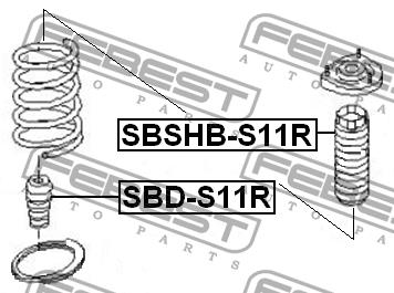 Rear shock absorber bump Febest SBD-S11R