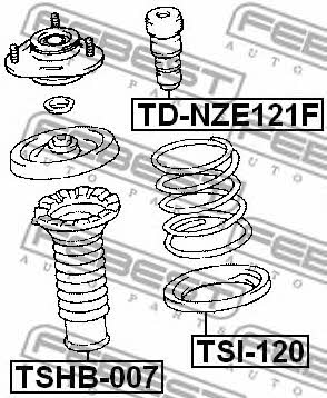 Front shock absorber bump Febest TD-NZE121F