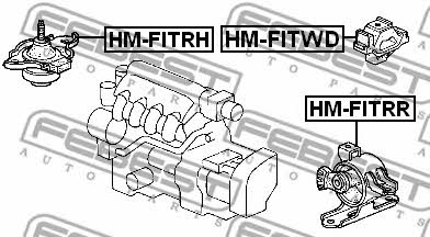Engine mount, rear Febest HM-FITWD