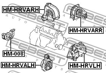 Engine mount, rear Febest HM-HRVARR