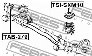 Suspension spring plate rear Febest TSI-SXM10