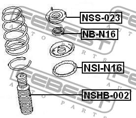 Suspension spring front Febest NSI-N16