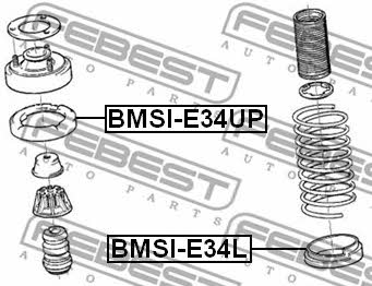 Suspension spring plate rear Febest BMSI-E34L