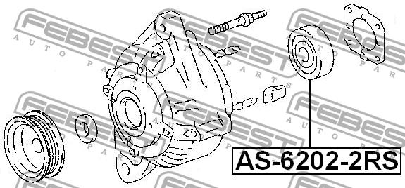 Alternator bearing Febest AS-6202-2RS