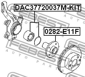 Front Wheel Bearing Kit Febest DAC37720037M-KIT