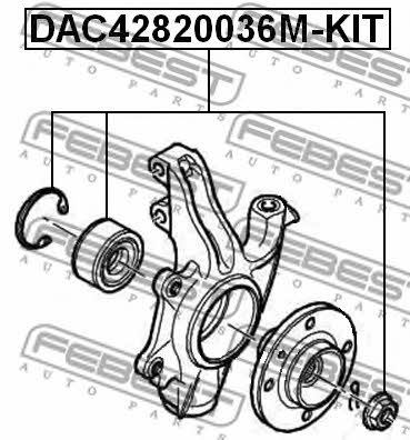 Front Wheel Bearing Kit Febest DAC42820036M-KIT