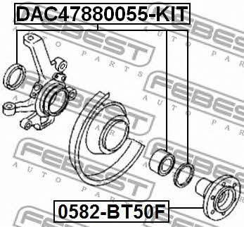 Front wheel bearing Febest DAC47880055-KIT