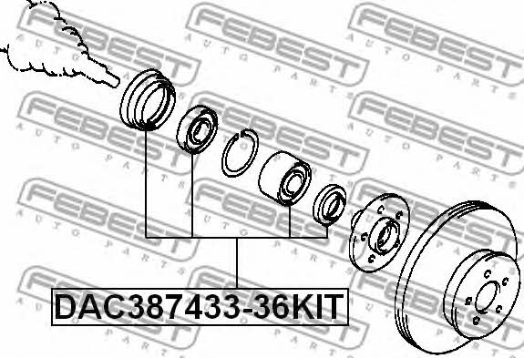 Front Wheel Bearing Kit Febest DAC387433-36KIT