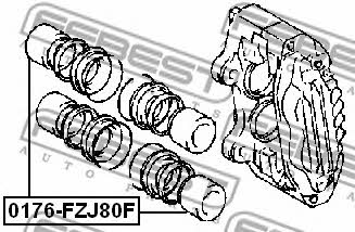 Front brake caliper piston Febest 0176-FZJ80F