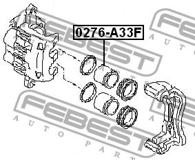 Front brake caliper piston Febest 0276-A33F