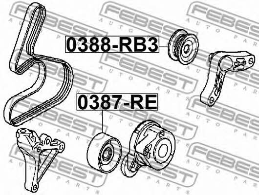 Febest V-ribbed belt tensioner (drive) roller – price 69 PLN