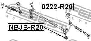 Inner Tie Rod Febest 0222-R20