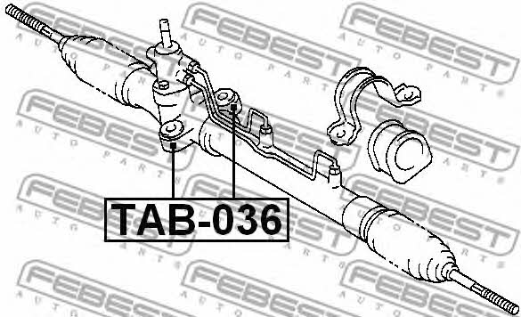 Silent block steering rack Febest TAB-036