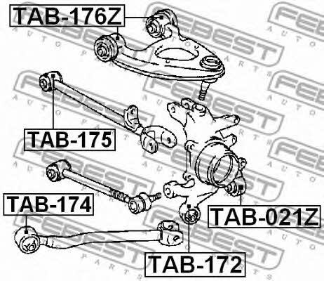 Silent block rear upper arm Febest TAB-176Z