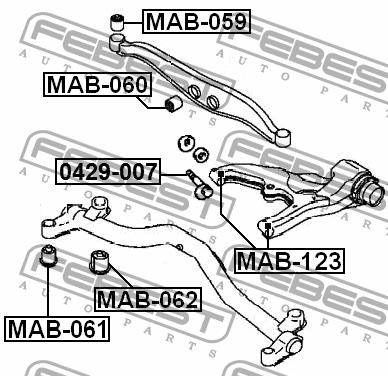 Febest Silent block rear wishbone – price 26 PLN