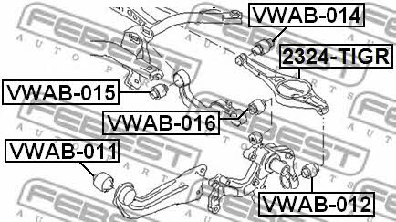 Silent block rear trailing arm Febest VWAB-011