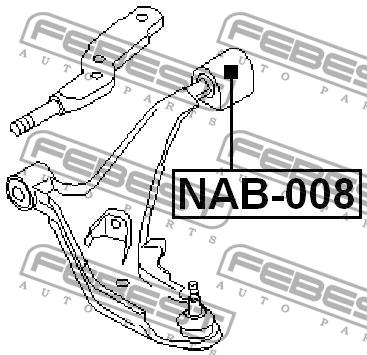 Febest Front lower control arm rear bushing – price [object Object] PLN